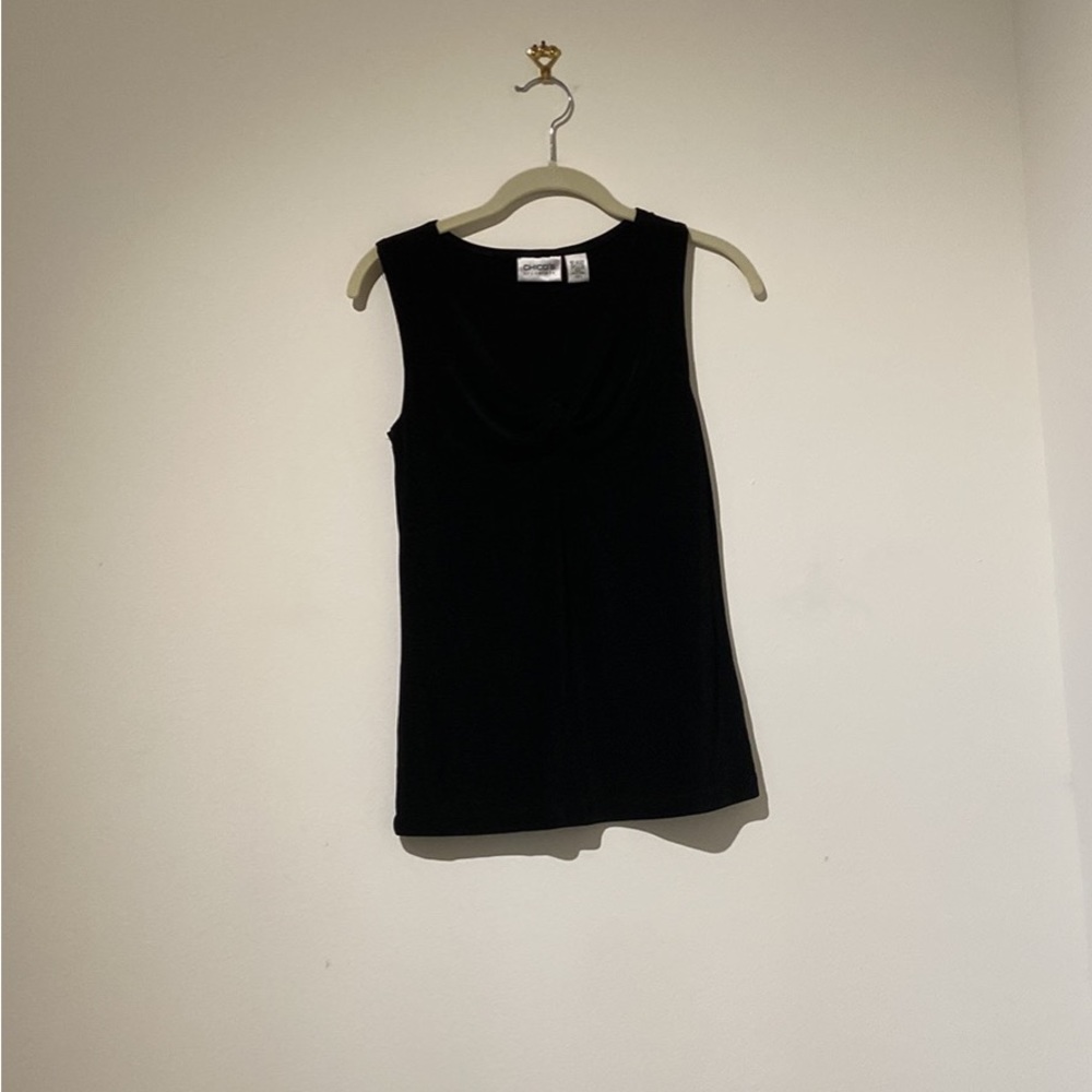 Travelers Chico’s black decorative tank top